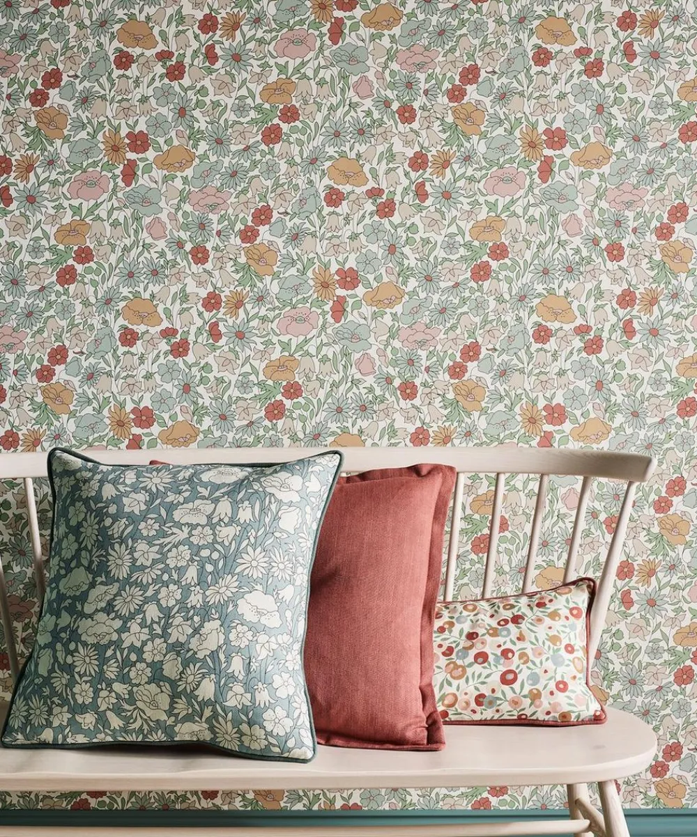 Liberty Interiors Furnishing Fabrics^Poppy Meadow Landsdowne Linen in Lichen
