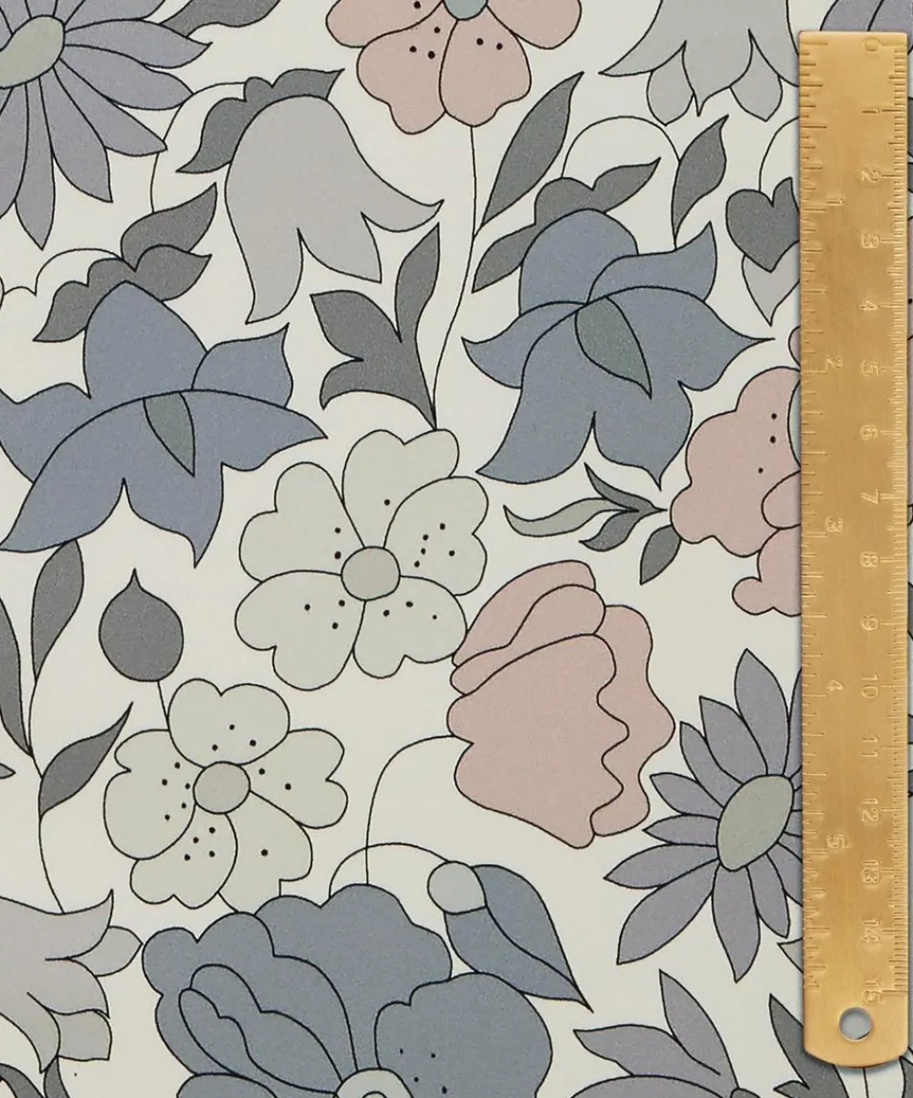 Liberty Interiors Furnishing Fabrics^Poppy Meadowfield Cotton Sateen in Pewter