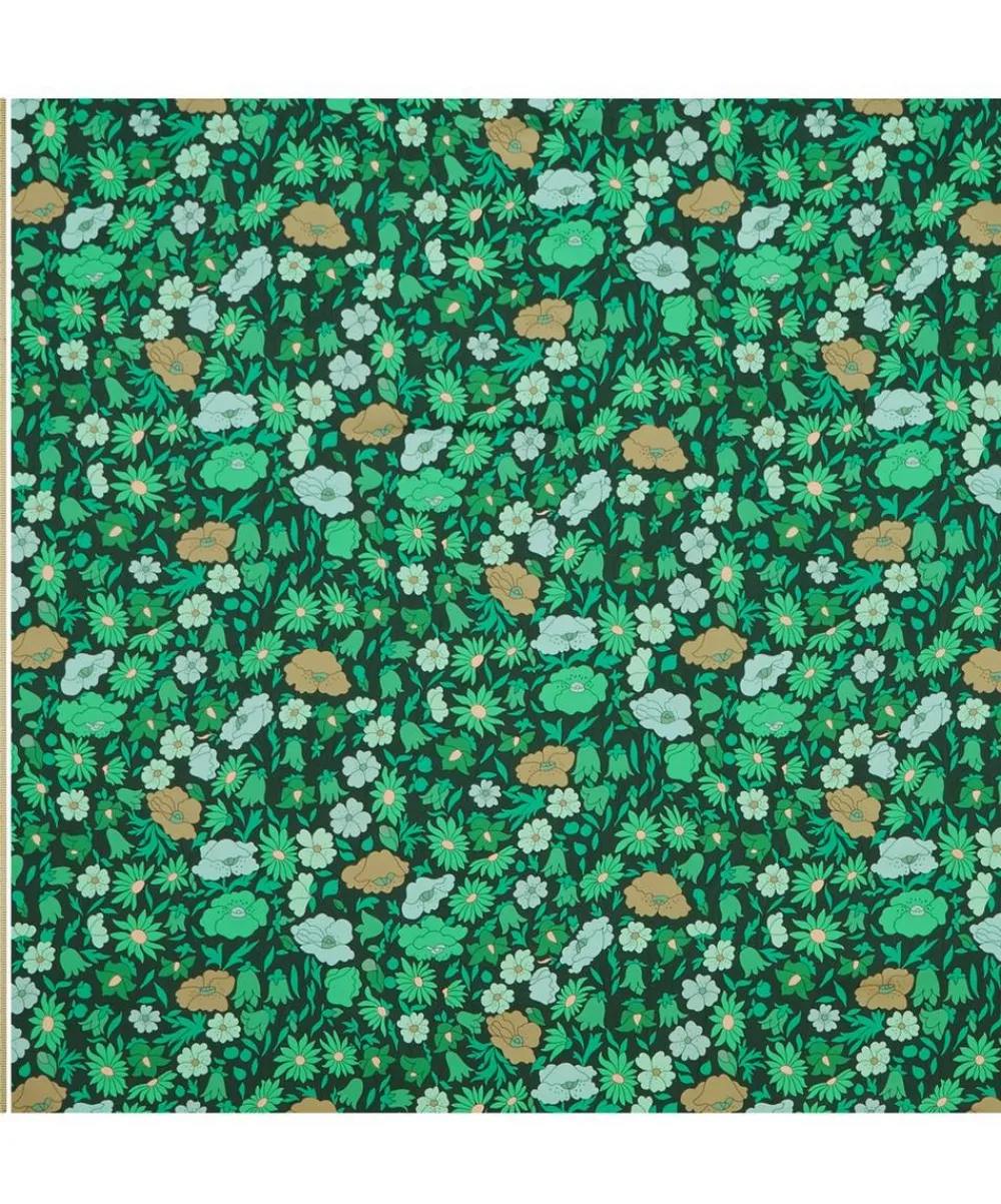 Liberty Interiors Furnishing Fabrics^Poppy Meadowfield Cotton Sateen in Jade