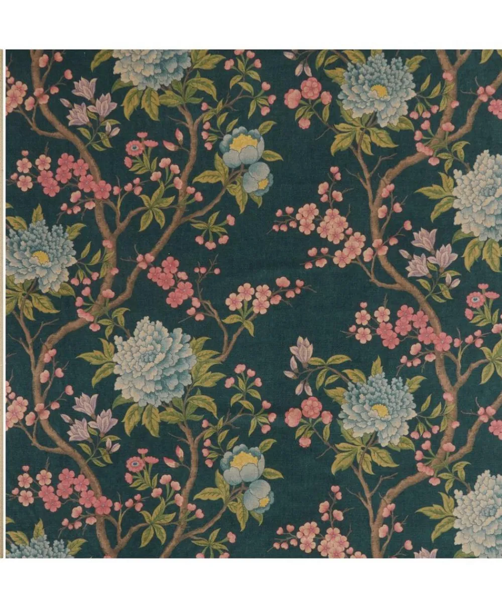 Liberty Interiors Furnishing Fabrics^Porcelain Trail Velvet in Ink