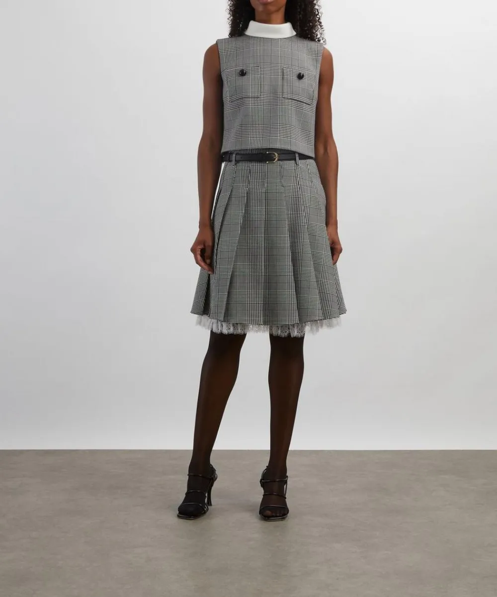 Self-Portrait Skirts^Prince of Wales Check Pleated Midi Skirt