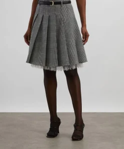 Self-Portrait Skirts^Prince of Wales Check Pleated Midi Skirt