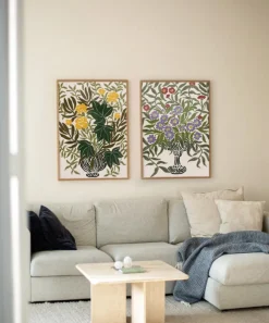 PSTR Studio Wall Art|Living Room^Purple Asters La Poire Framed Print