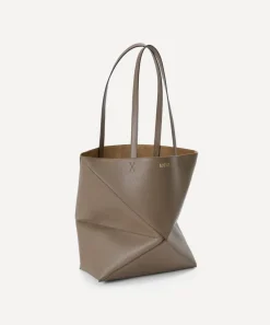 Loewe Bags^Puzzle Fold Taupe Leather Tote Bag