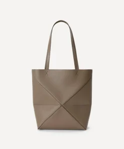 Loewe Bags^Puzzle Fold Taupe Leather Tote Bag