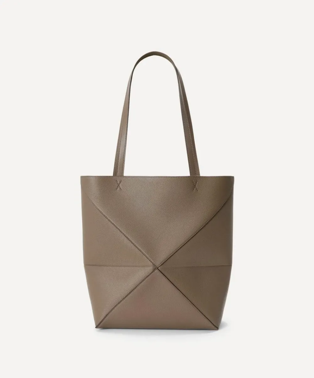 Loewe Bags^Puzzle Fold Taupe Leather Tote Bag