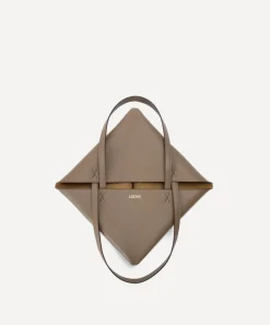 Loewe Bags^Puzzle Fold Taupe Leather Tote Bag