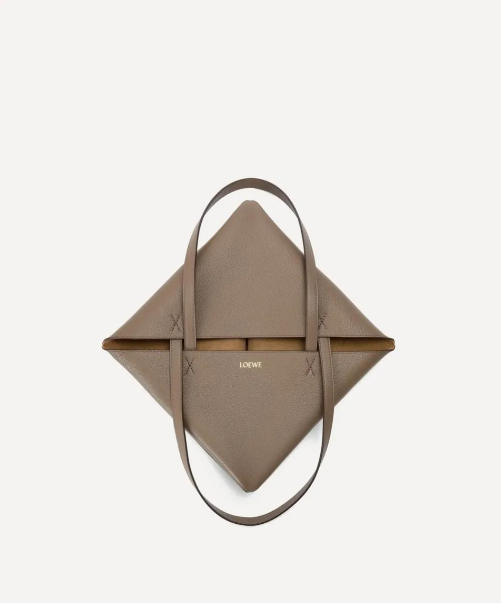 Loewe Bags^Puzzle Fold Taupe Leather Tote Bag
