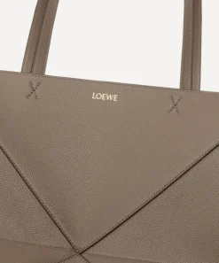 Loewe Bags^Puzzle Fold Taupe Leather Tote Bag