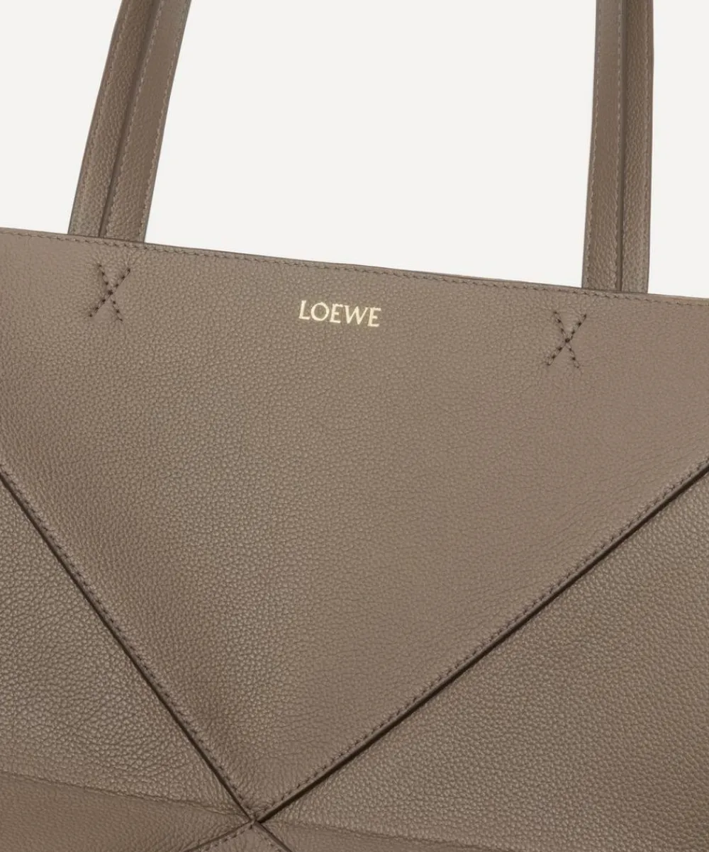 Loewe Bags^Puzzle Fold Taupe Leather Tote Bag