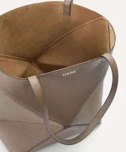 Loewe Bags^Puzzle Fold Taupe Leather Tote Bag