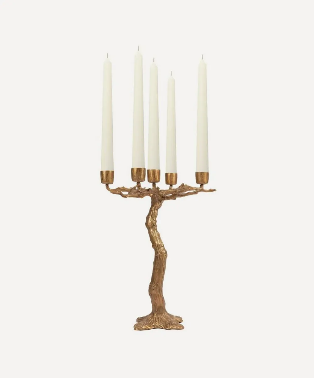 House of Hackney Candles & Candle Holders^Quercus Brass Candelabra