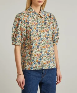 Liberty Tops^Rachel Tana Lawn™ Cotton Puff-Sleeve Shirt