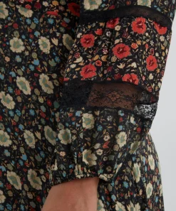 RIXO Dresses^Raven Eva Floral Mix Black Midi Dress