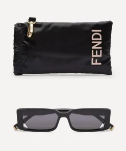 Fendi Sunglasses & Glasses^Rectangle Black Acetate Sunglasses