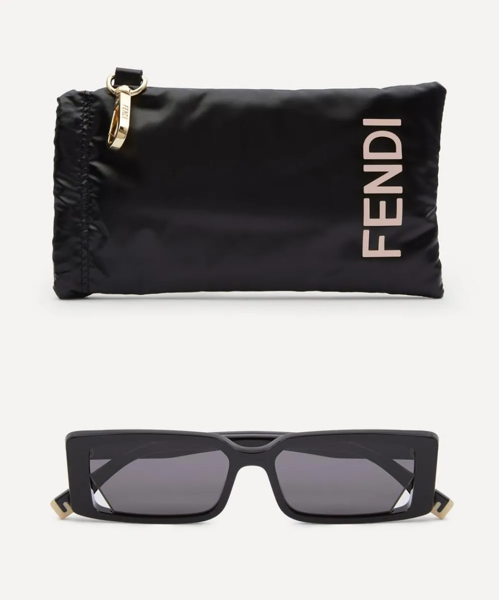 Fendi Sunglasses & Glasses^Rectangle Black Acetate Sunglasses