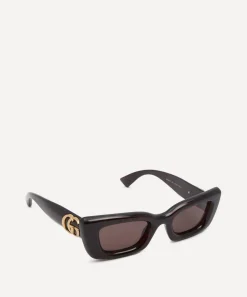 Gucci Sunglasses & Glasses^Rectangle Havana Logo Sunglasses