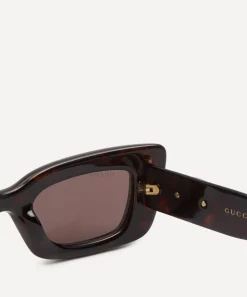 Gucci Sunglasses & Glasses^Rectangle Havana Logo Sunglasses