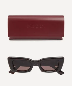 Gucci Sunglasses & Glasses^Rectangle Havana Logo Sunglasses