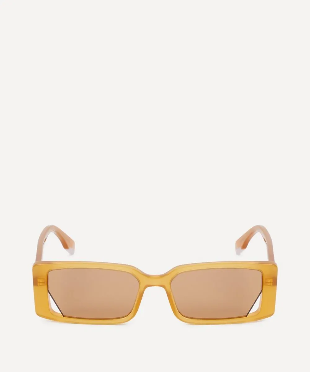Fendi Sunglasses & Glasses^Rectangle Orange Acetate Sunglasses