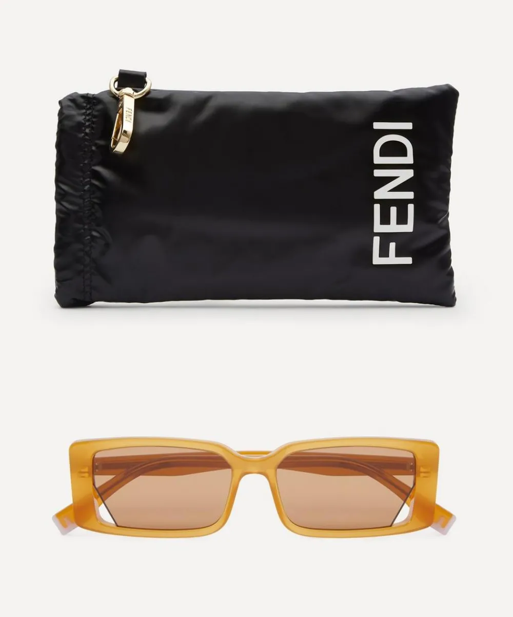 Fendi Sunglasses & Glasses^Rectangle Orange Acetate Sunglasses