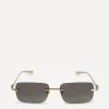 Gucci Sunglasses & Glasses^Rectangular Metal Sunglasses