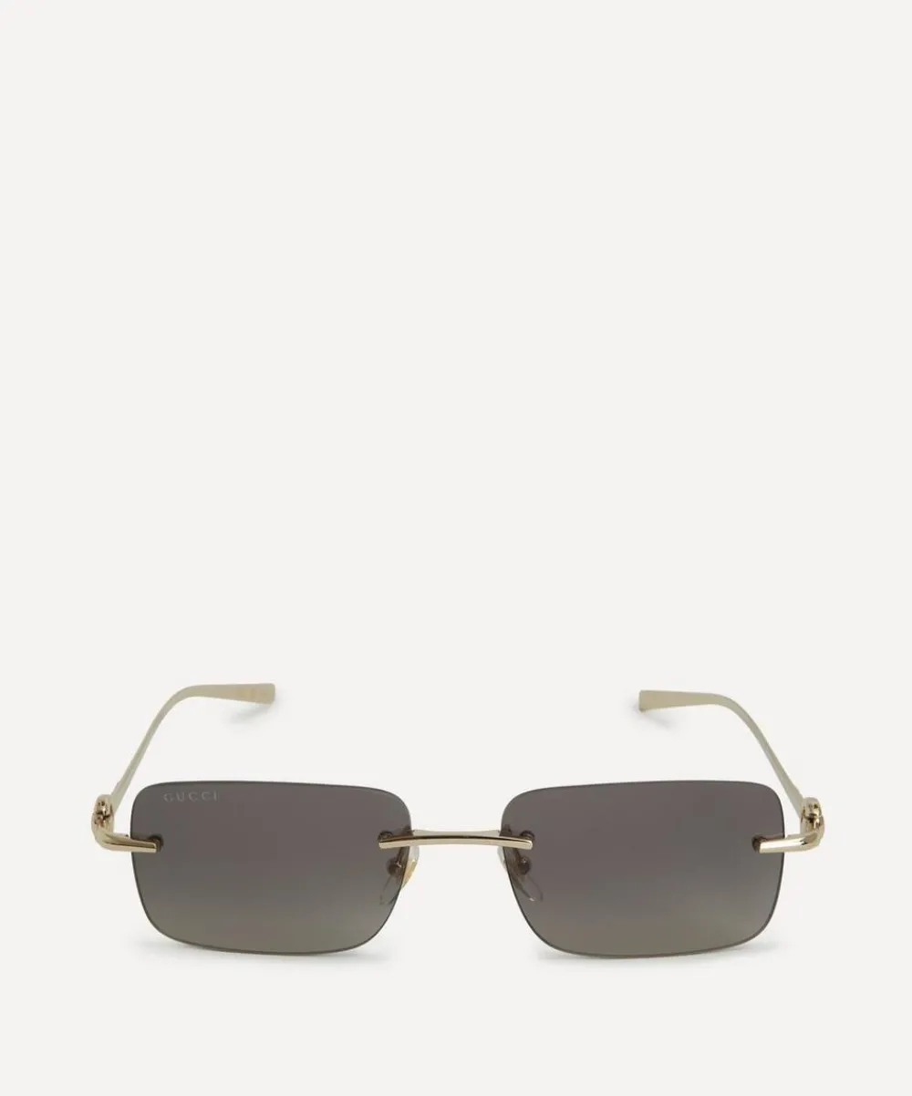 Gucci Sunglasses & Glasses^Rectangular Metal Sunglasses
