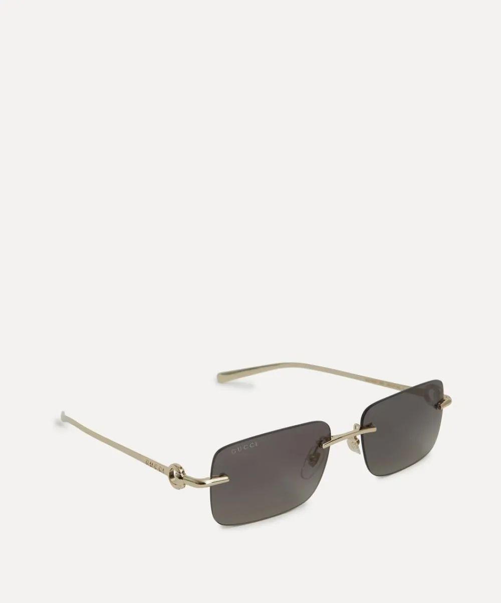 Gucci Sunglasses & Glasses^Rectangular Metal Sunglasses