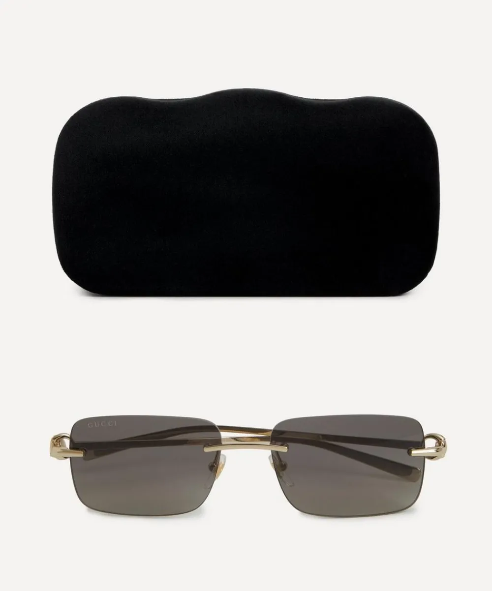 Gucci Sunglasses & Glasses^Rectangular Metal Sunglasses