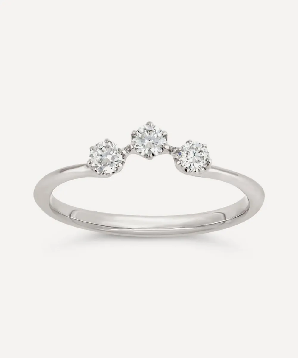 Dinny Hall Rings^Recycled White Gold Mini Curve Diamond Pinky Ring