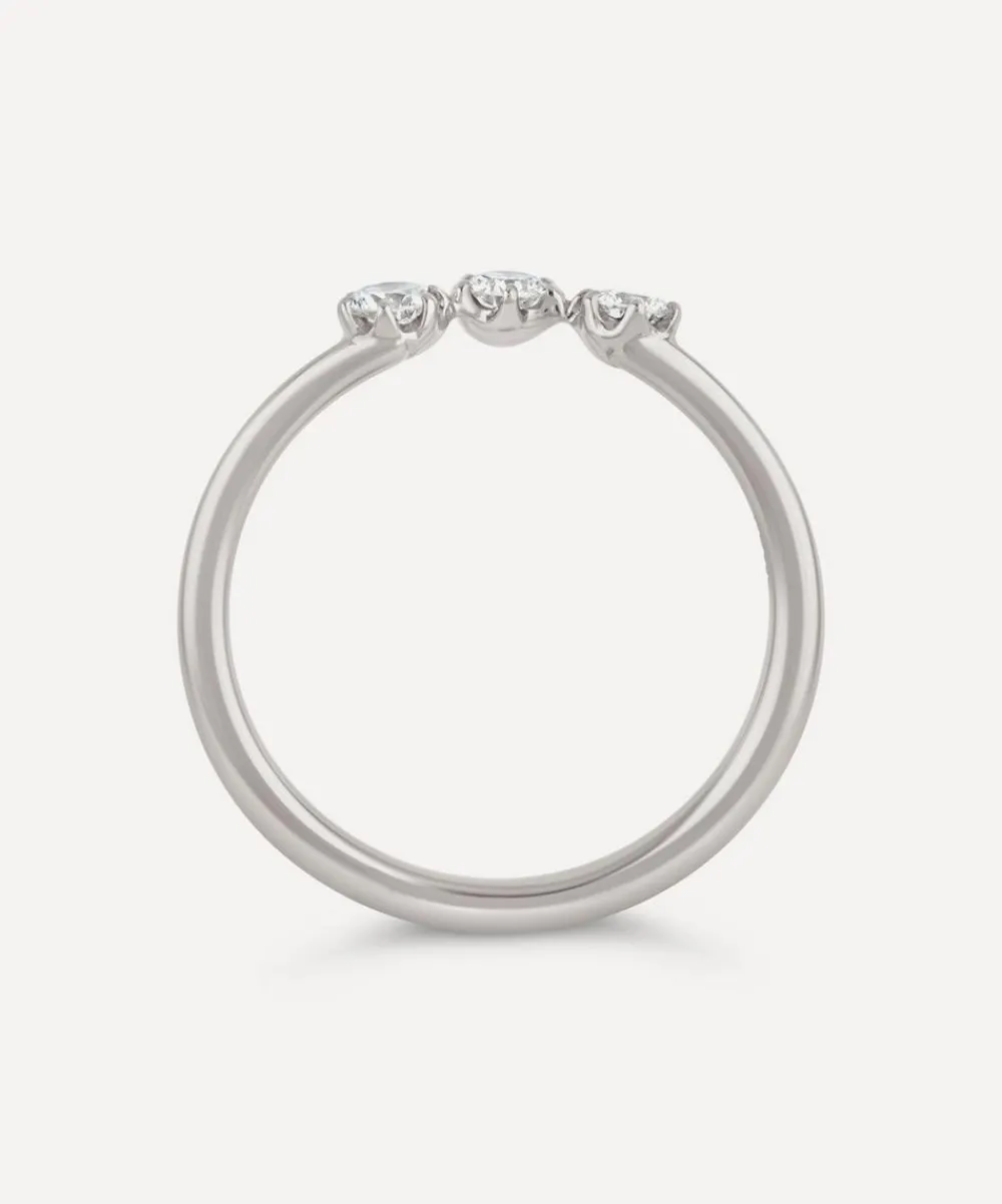 Dinny Hall Rings^Recycled White Gold Mini Curve Diamond Pinky Ring