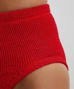 Hunza G Swimwear^Red Nadine Bikini with Pearly Hoops