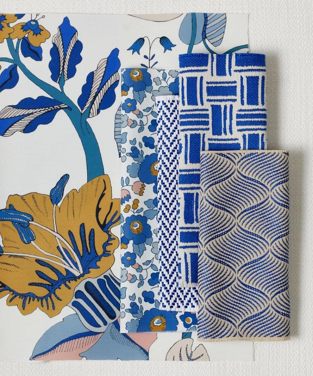 Liberty Interiors Furnishing Fabrics^Reef Plain Lloyd in Cosmos – Outdoor