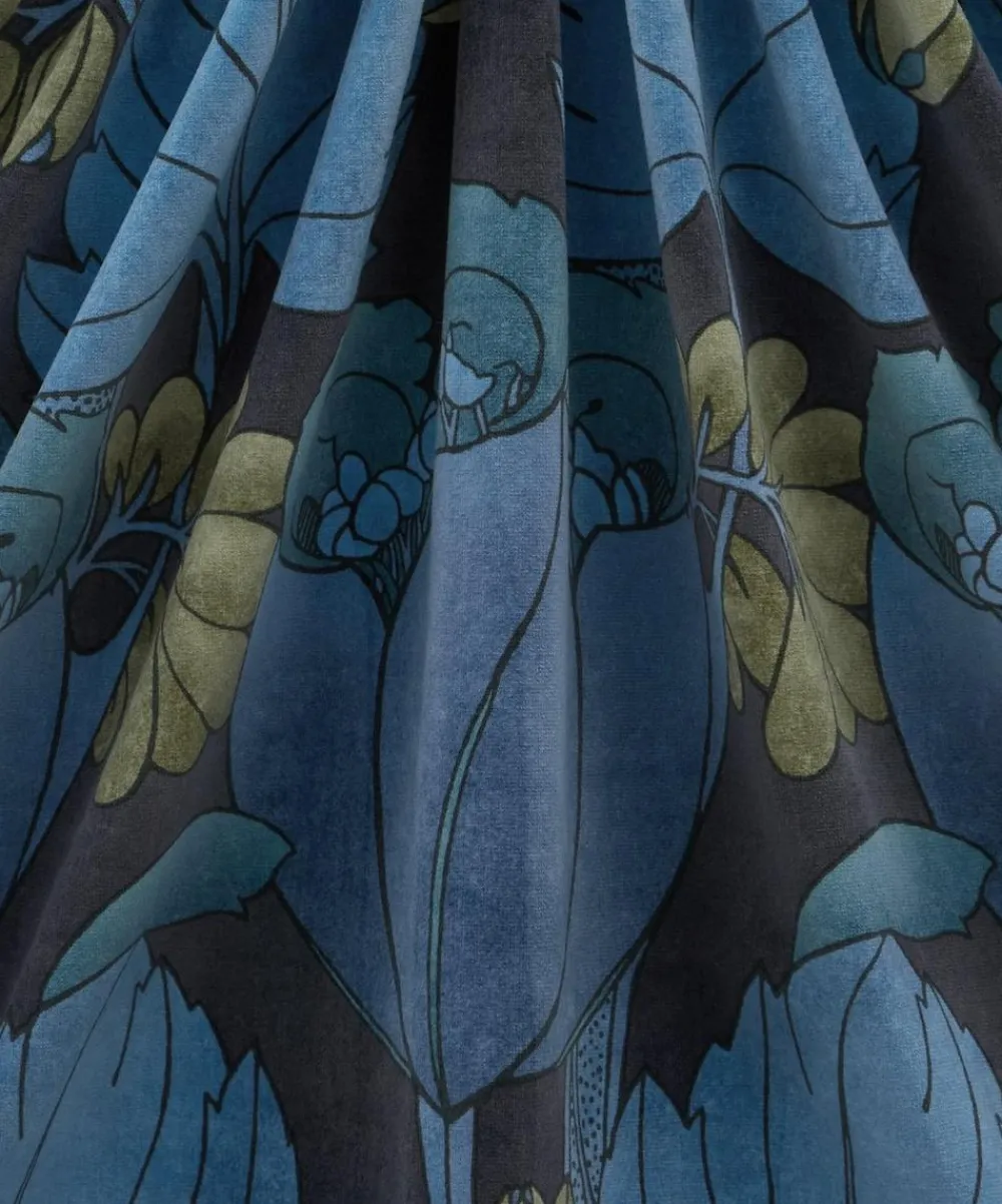 Liberty Interiors Furnishing Fabrics^Regency Tulip Wellington Velvet in Lapis