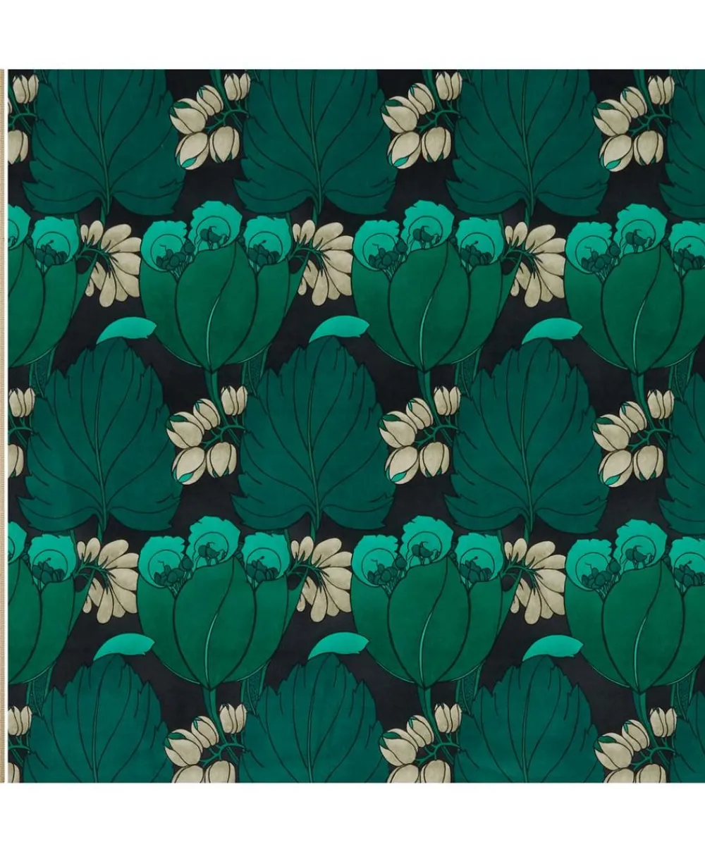 Liberty Interiors Furnishing Fabrics^Regency Tulip Wellington Velvet in Jade