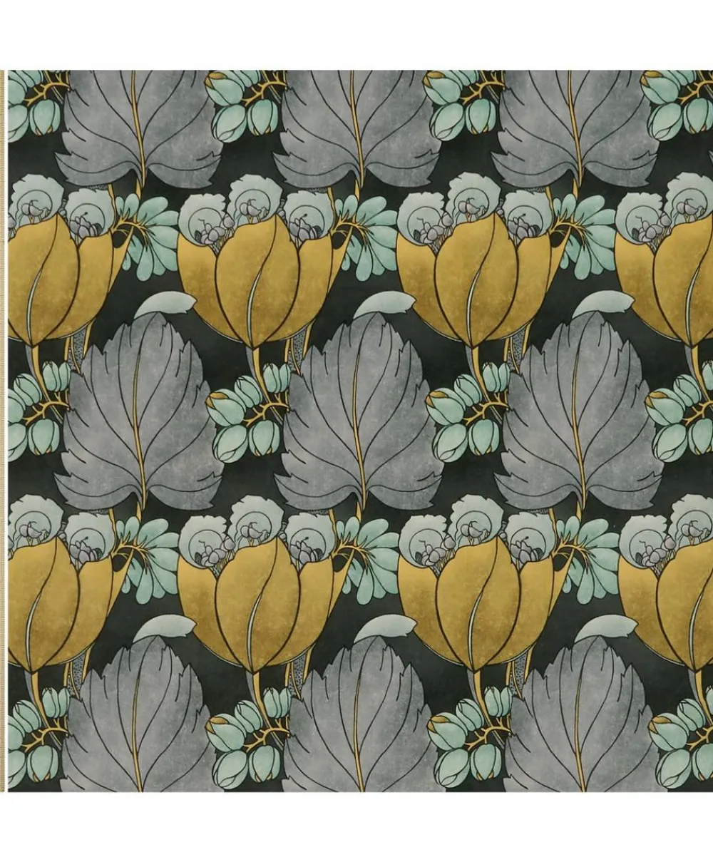 Liberty Interiors Furnishing Fabrics^Regency Tulip Wellington Velvet in Pewter Dark