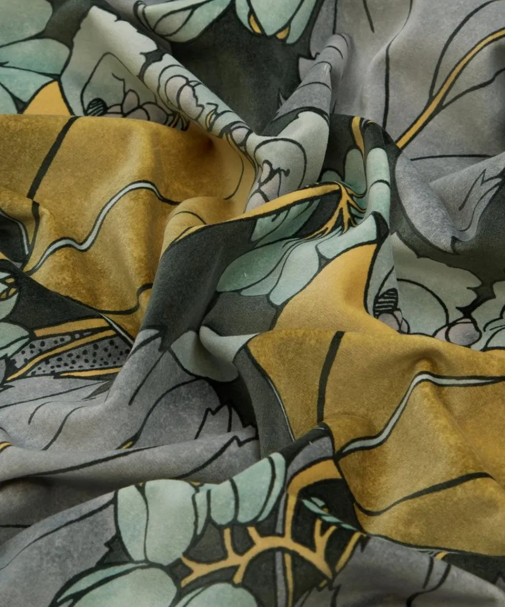 Liberty Interiors Furnishing Fabrics^Regency Tulip Wellington Velvet in Pewter Dark