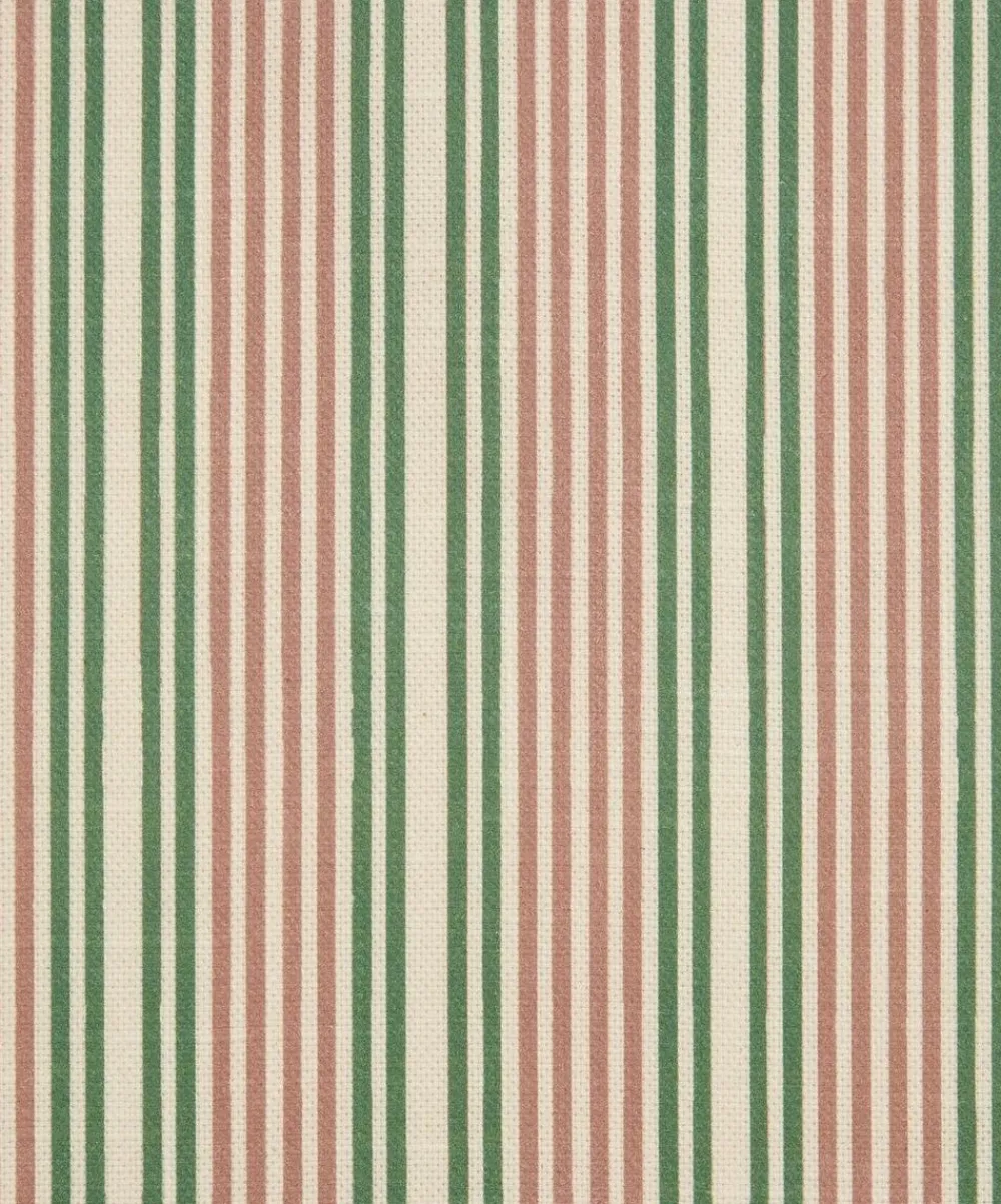 Liberty Interiors Furnishing Fabrics^Regent Stripe Cotton in Fern Pink