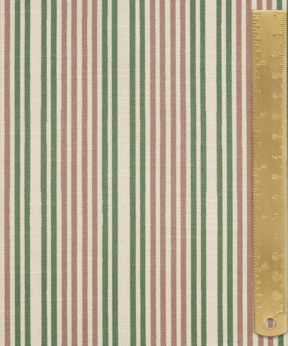 Liberty Interiors Furnishing Fabrics^Regent Stripe Cotton in Fern Pink