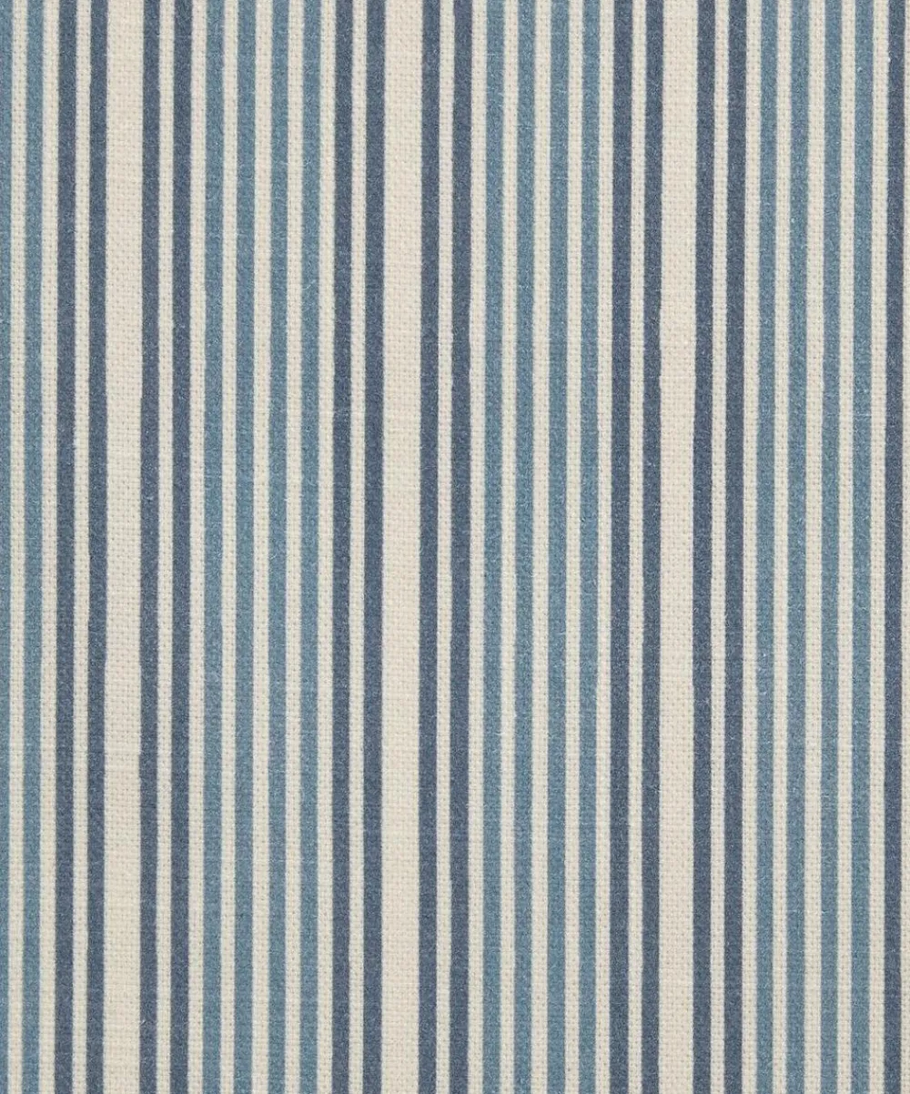 Liberty Interiors Furnishing Fabrics^Regent Stripe Cotton in Lapis