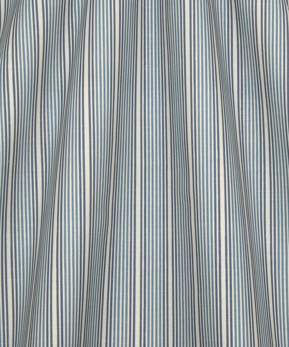 Liberty Interiors Furnishing Fabrics^Regent Stripe Cotton in Lapis