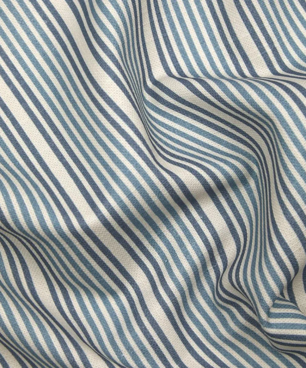 Liberty Interiors Furnishing Fabrics^Regent Stripe Cotton in Lapis