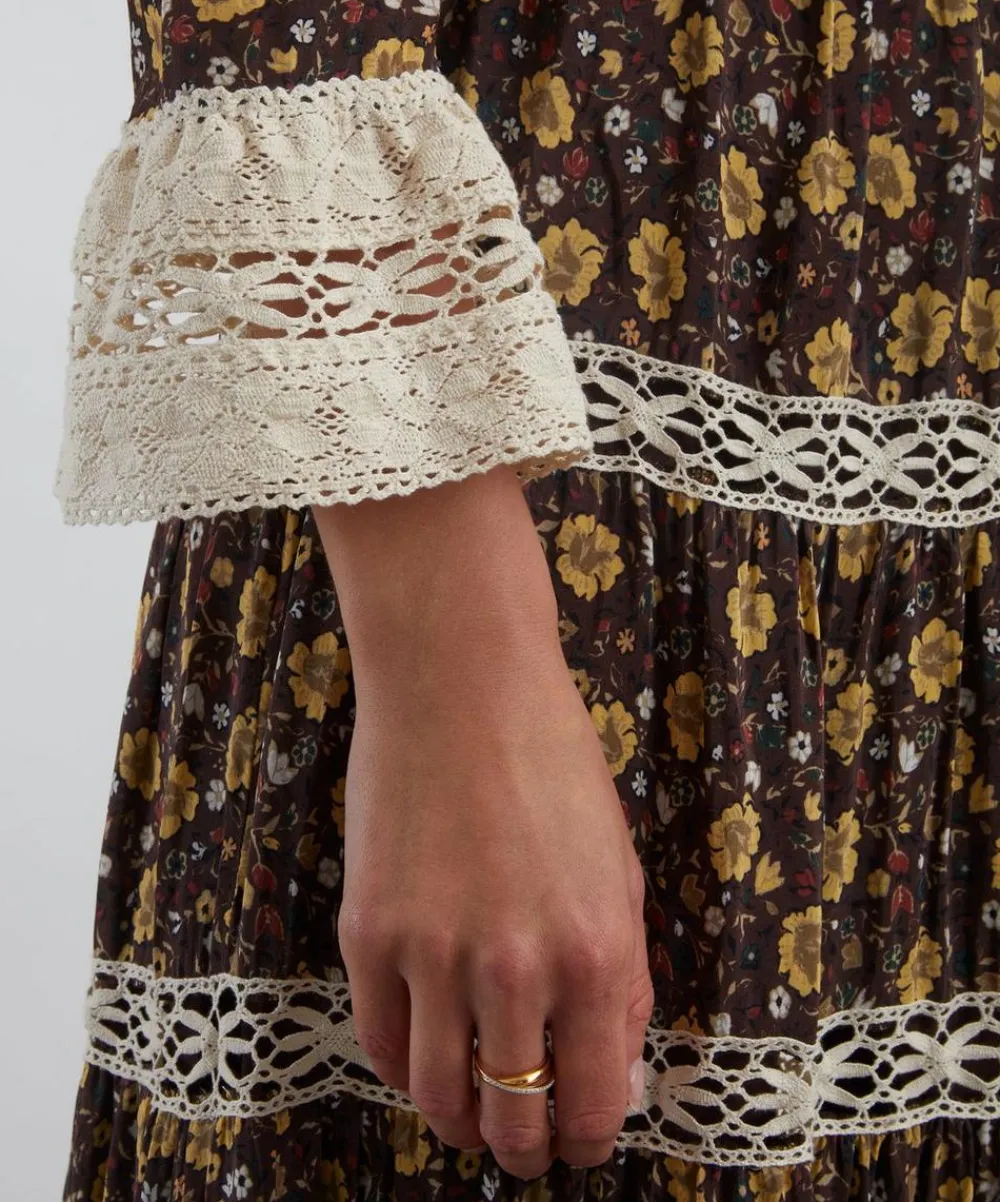 RIXO Dresses^Regine Eva Floral Brown Maxi Dress