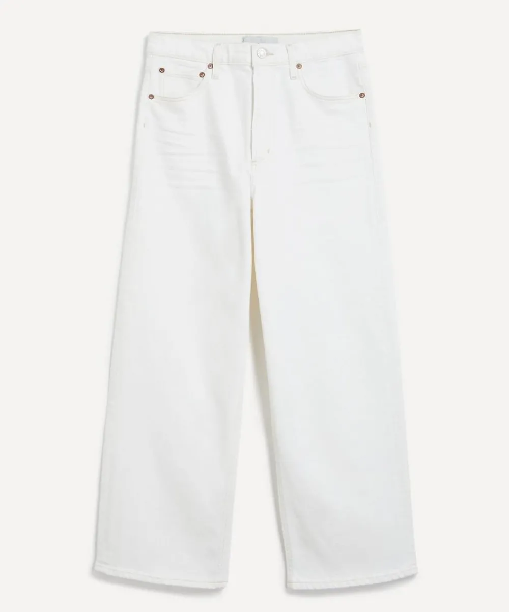 AGOLDE Jeans^Ren Stretch Cropped Wide-Leg Jeans in White Wash