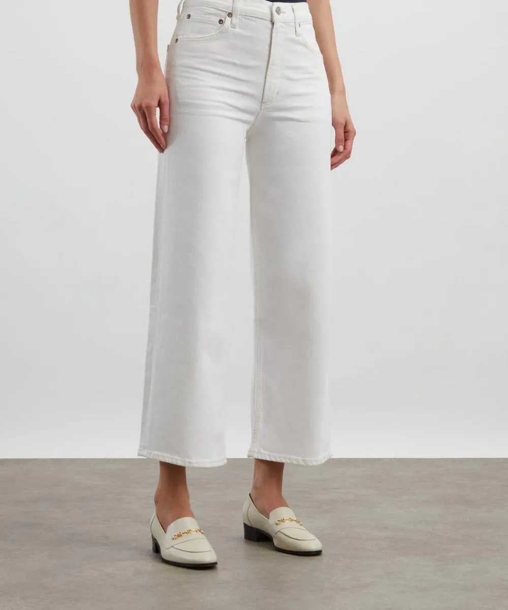 AGOLDE Jeans^Ren Stretch Cropped Wide-Leg Jeans in White Wash
