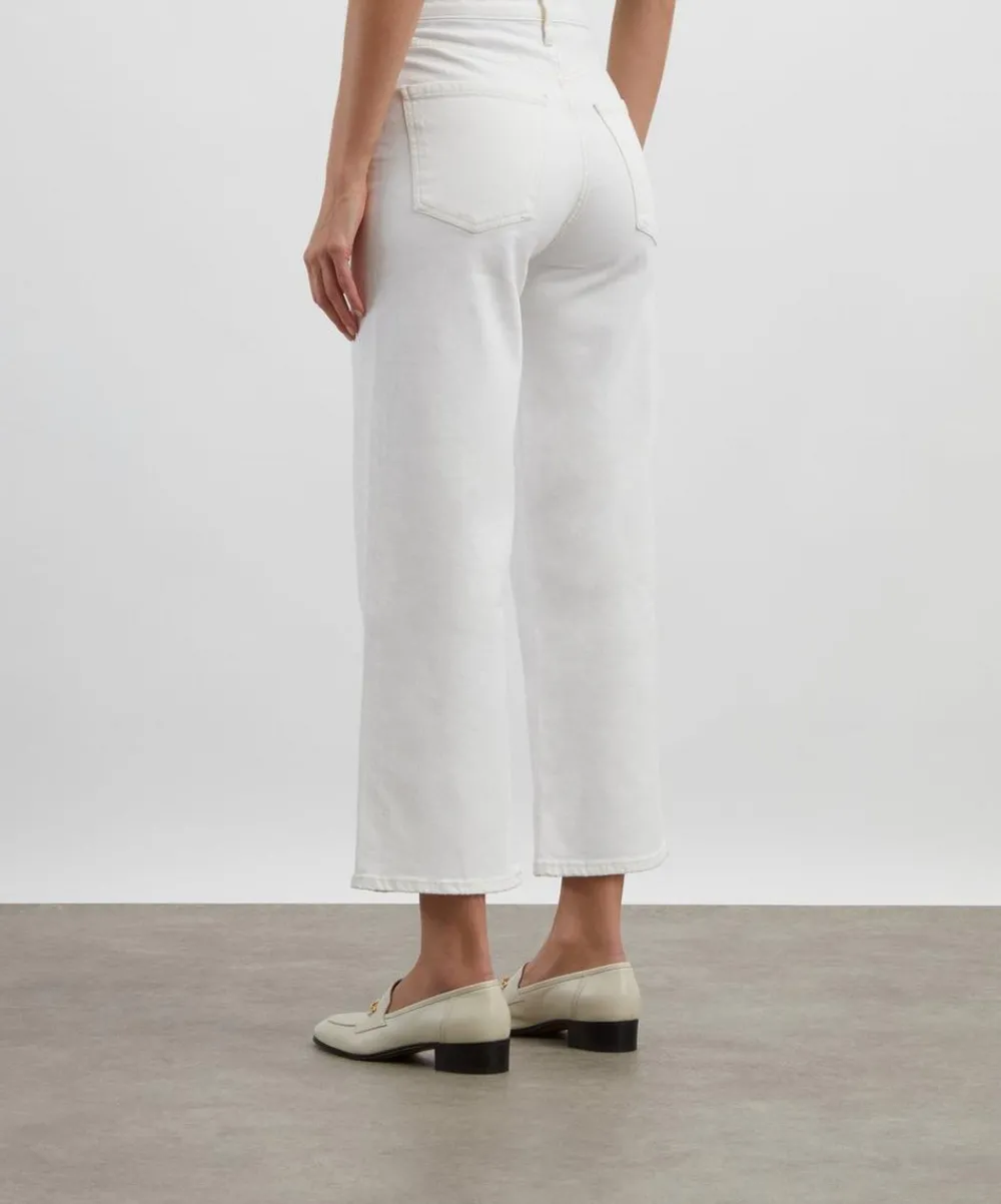 AGOLDE Jeans^Ren Stretch Cropped Wide-Leg Jeans in White Wash