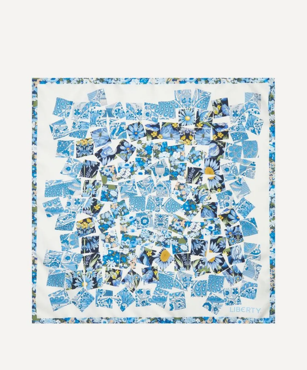 Liberty Scarves^Retold Patchwork 45x45 Silk Scarf