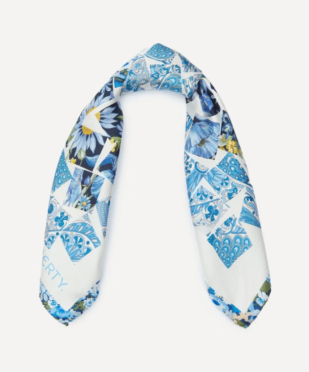 Liberty Scarves^Retold Patchwork 45x45 Silk Scarf