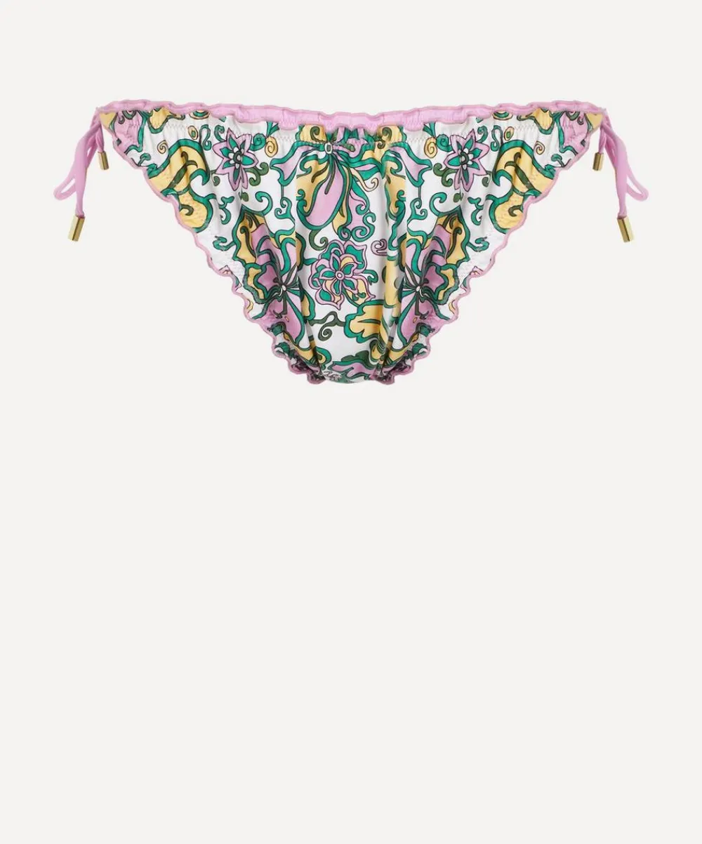 Heidi Klein Swimwear^Reversible Ruffle Triangle Bottoms in Liberty Fabrics’ Kings Road