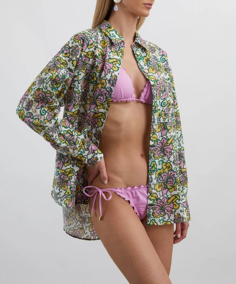 Heidi Klein Swimwear^Reversible Ruffle Triangle Bottoms in Liberty Fabrics’ Kings Road
